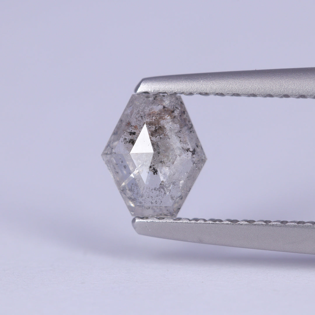 0.52ct Elongated Hexagon Cut Salt and Pepper Diamond Loose Gemstones