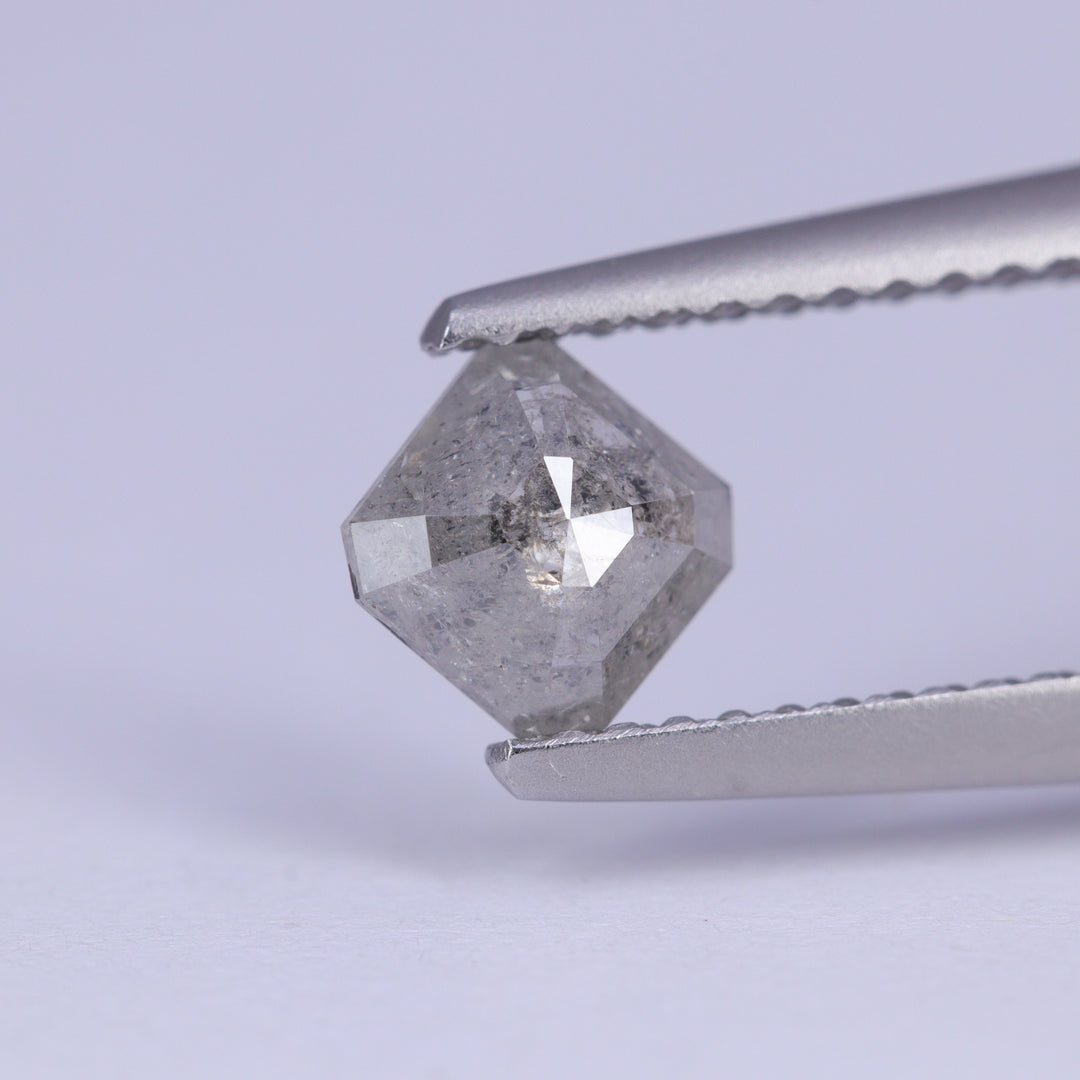 0.52ct Square Emerald Cut Salt and Pepper Diamond Loose Gemstones