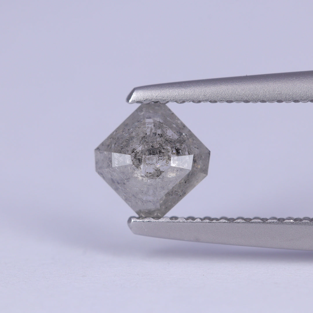 0.52ct Square Emerald Cut Salt and Pepper Diamond Loose Gemstones