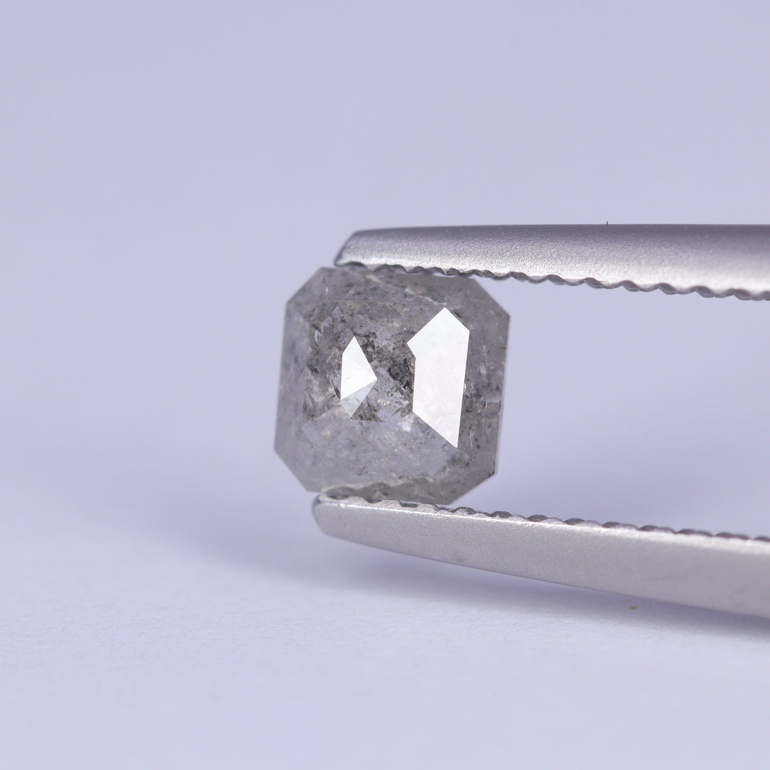 0.52ct Square Emerald Cut Salt and Pepper Diamond Loose Gemstones