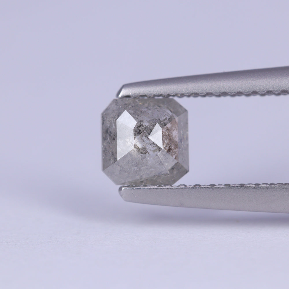 0.52ct Square Emerald Cut Salt and Pepper Diamond Loose Gemstones