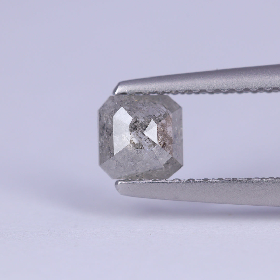 0.52ct Square Emerald Cut Salt and Pepper Diamond Loose Gemstones