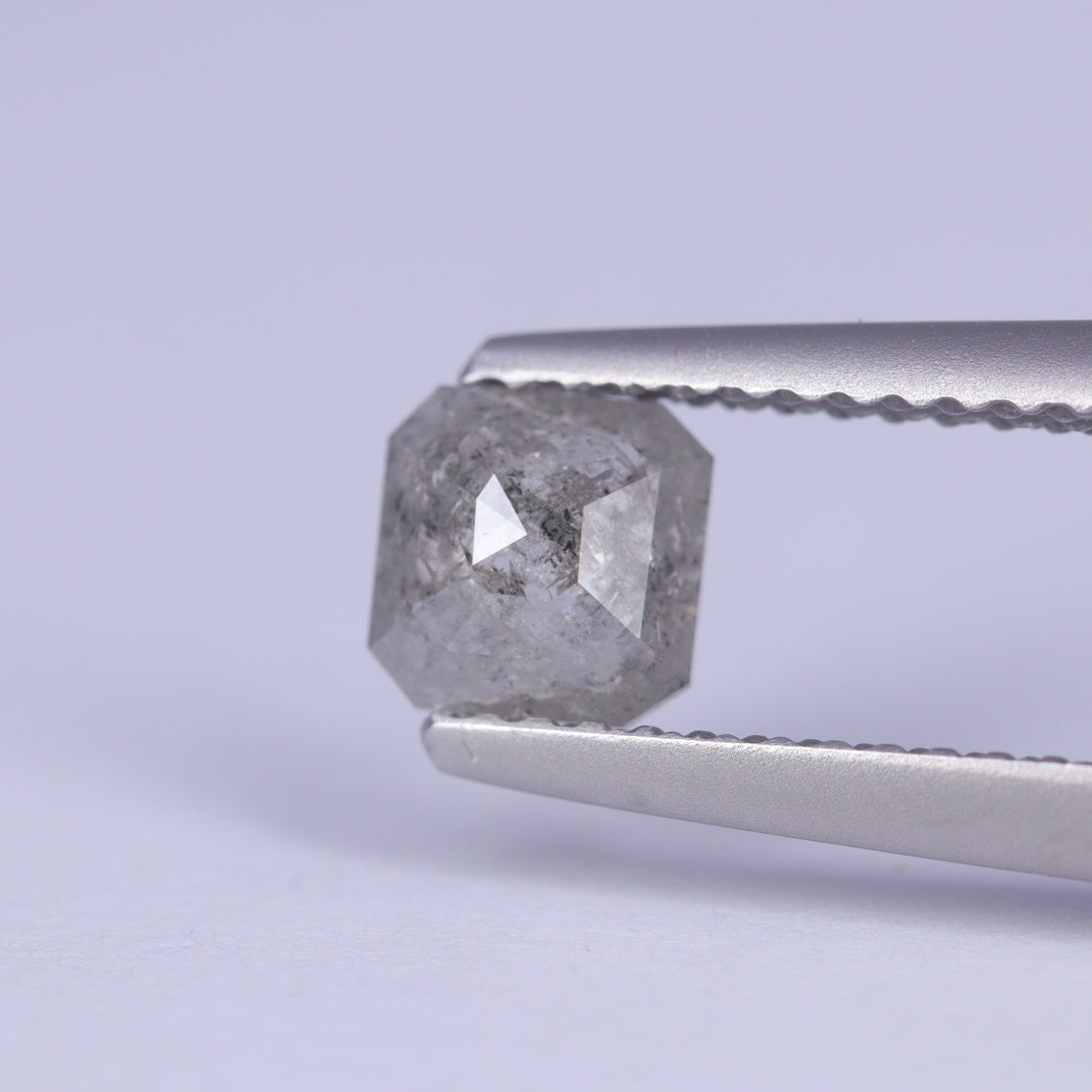 0.52ct Square Emerald Cut Salt and Pepper Diamond Loose Gemstones