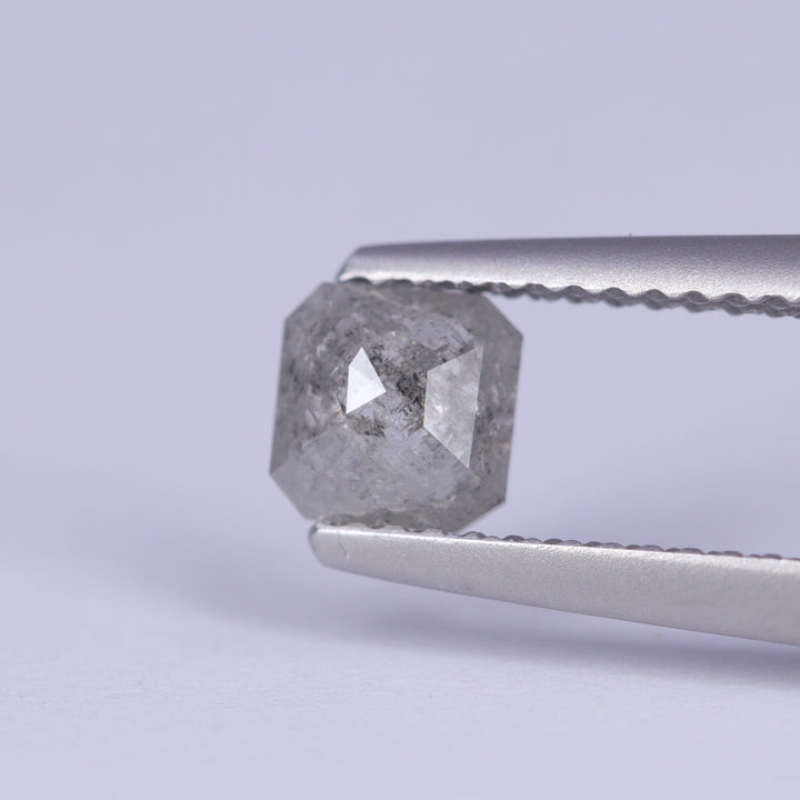 0.52ct Square Emerald Cut Salt and Pepper Diamond Loose Gemstones