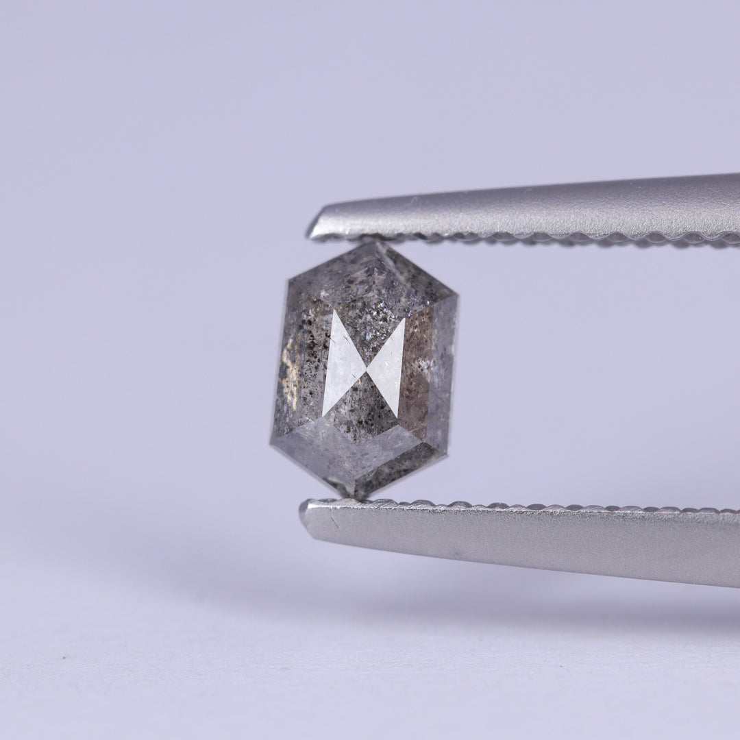 0.53ct Elongated Hexagon Cut Salt and Pepper Diamond Loose Gemstones