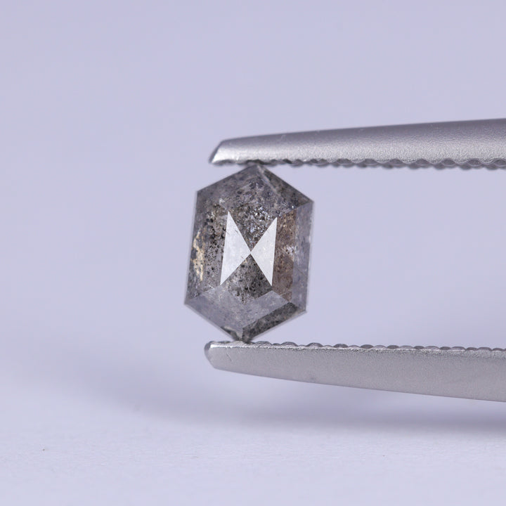 0.53ct Elongated Hexagon Cut Salt and Pepper Diamond Loose Gemstones
