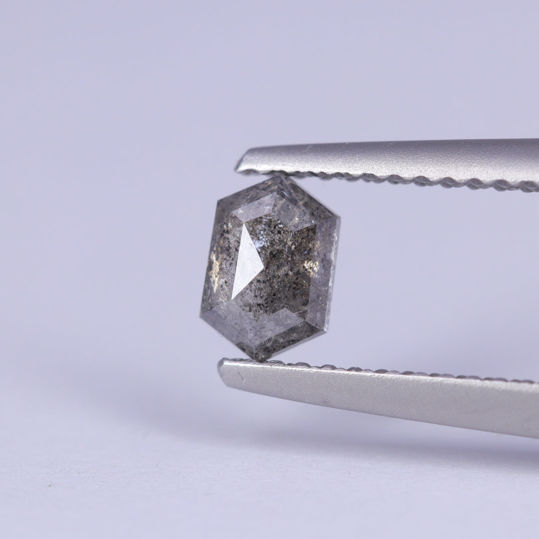 0.53ct Elongated Hexagon Cut Salt and Pepper Diamond Loose Gemstones