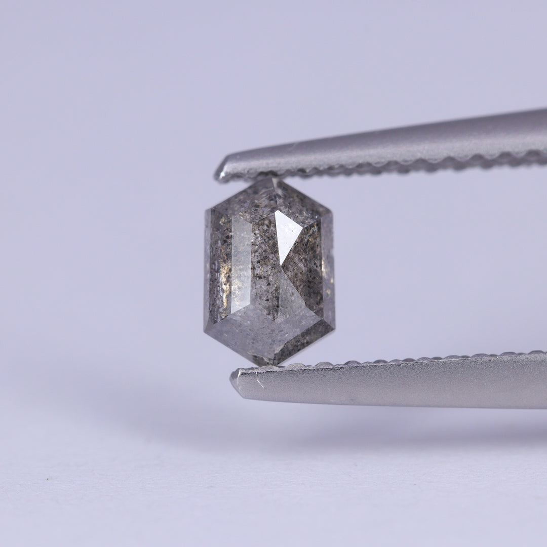0.53ct Elongated Hexagon Cut Salt and Pepper Diamond Loose Gemstones
