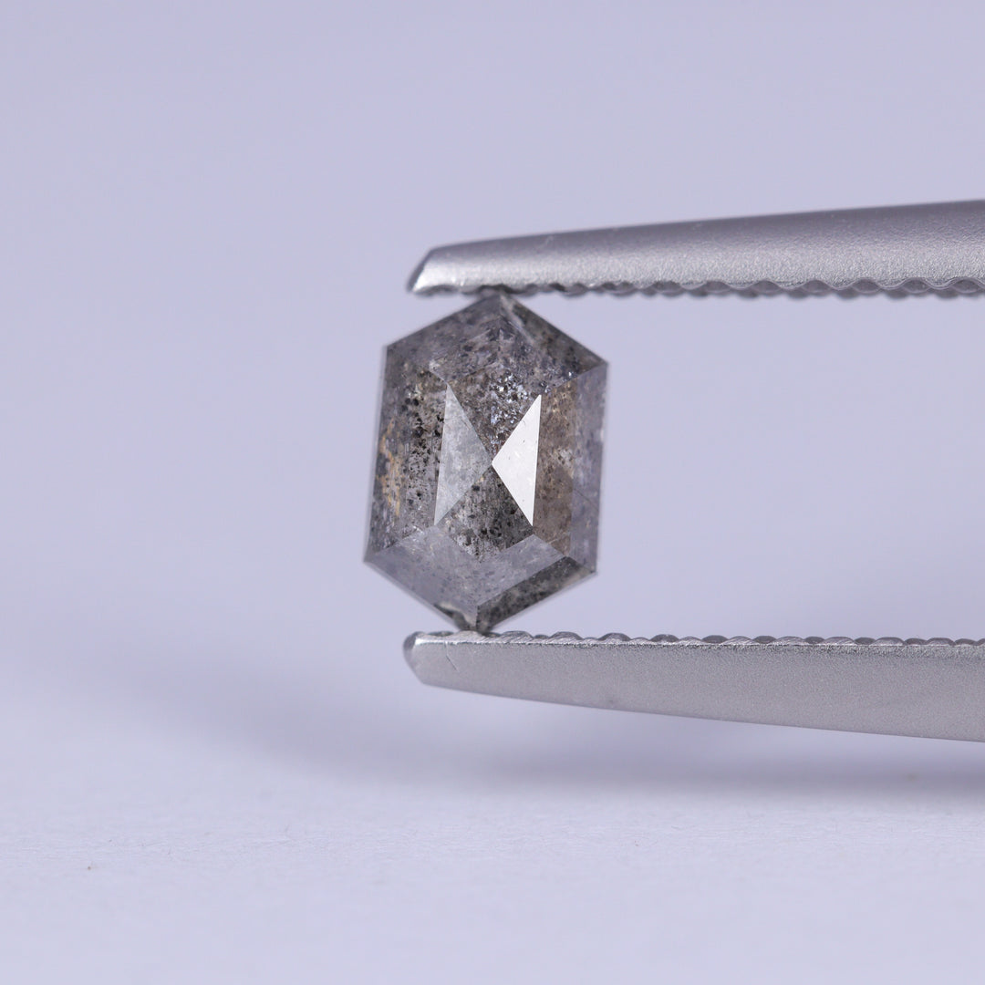 0.53ct Elongated Hexagon Cut Salt and Pepper Diamond Loose Gemstones