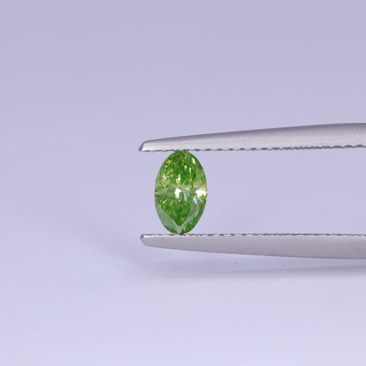 0.53ct Moval (Marquise/Oval) Natural Green Diamond