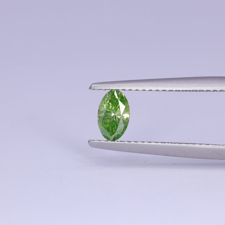 0.53ct Moval (Marquise/Oval) Natural Green Diamond