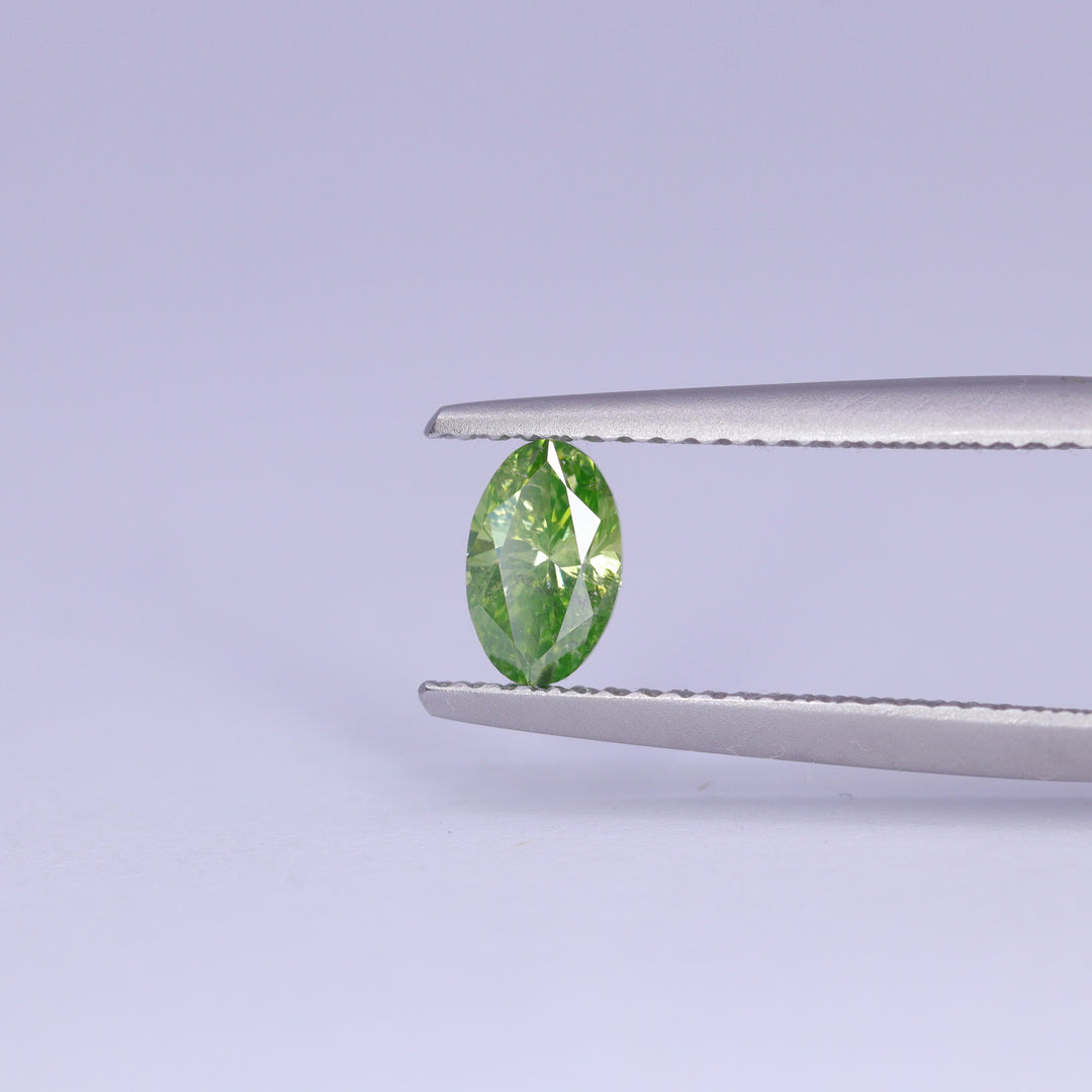 0.53ct Moval (Marquise/Oval) Natural Green Diamond