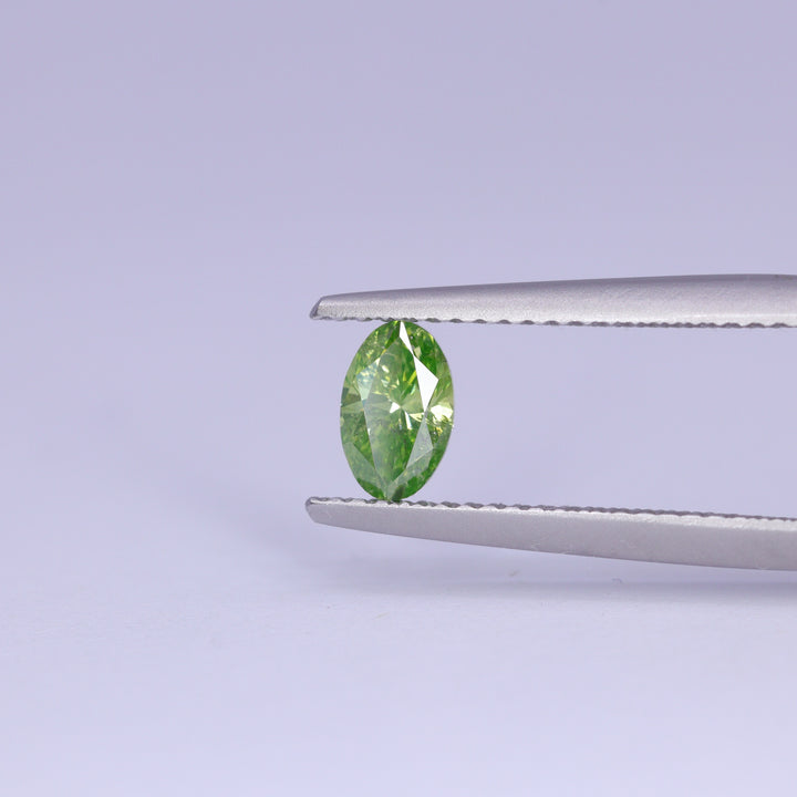 0.53ct Moval (Marquise/Oval) Natural Green Diamond