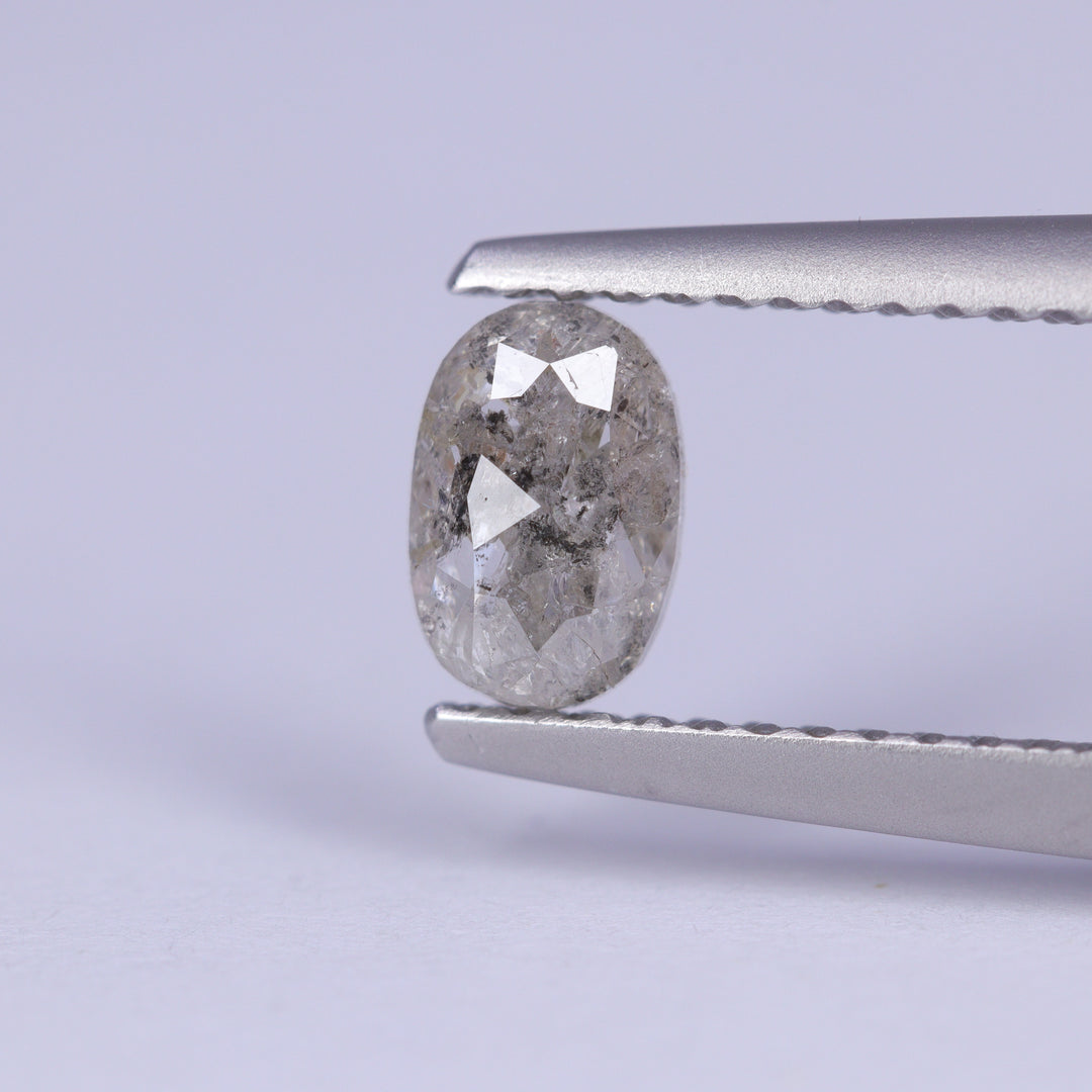 0.53ct Oval Cut Salt and Pepper Diamond Loose Gemstones