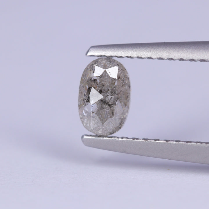 0.53ct Oval Cut Salt and Pepper Diamond Loose Gemstones