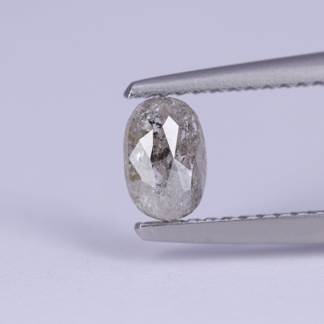 0.53ct Oval Cut Salt and Pepper Diamond Loose Gemstones