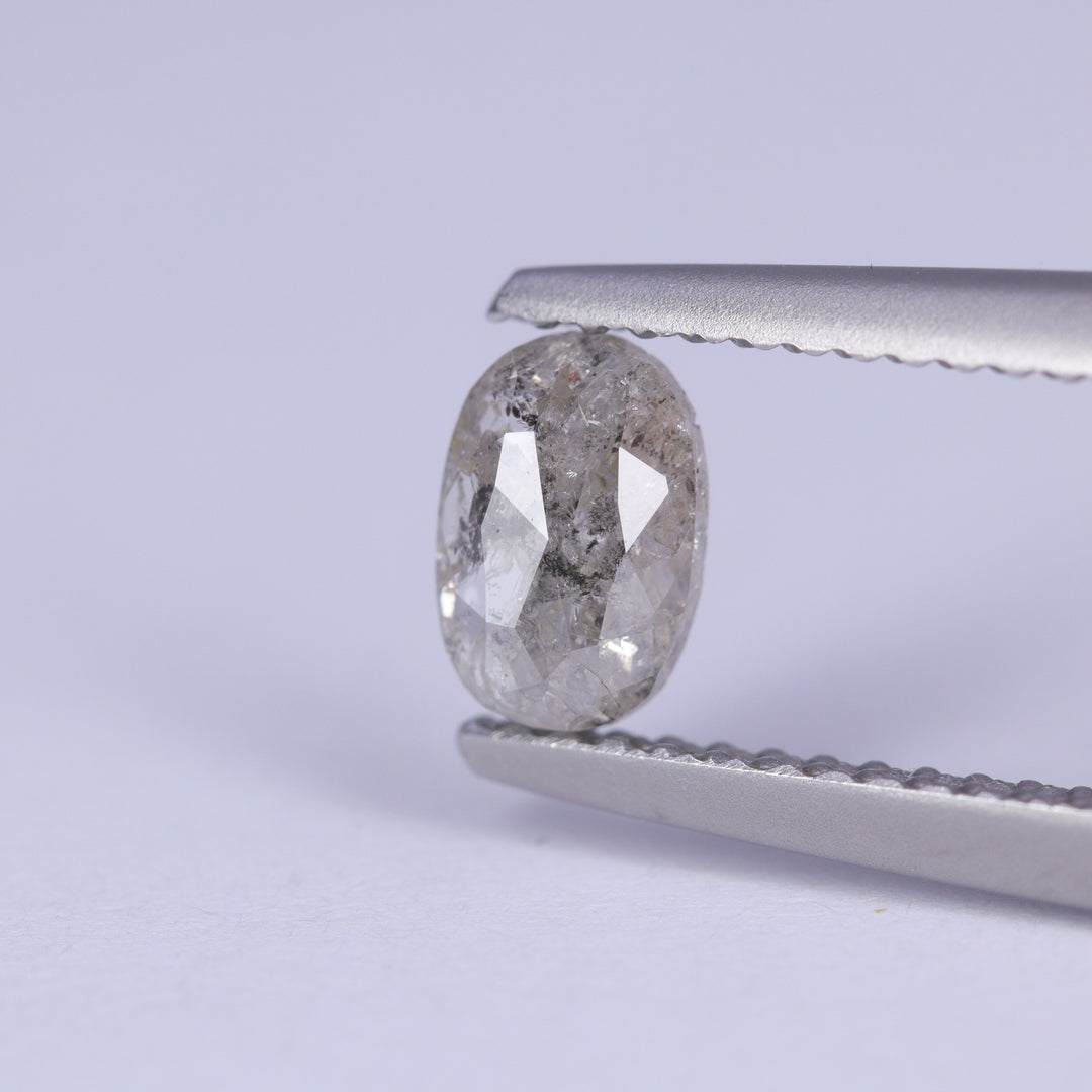 0.53ct Oval Cut Salt and Pepper Diamond Loose Gemstones