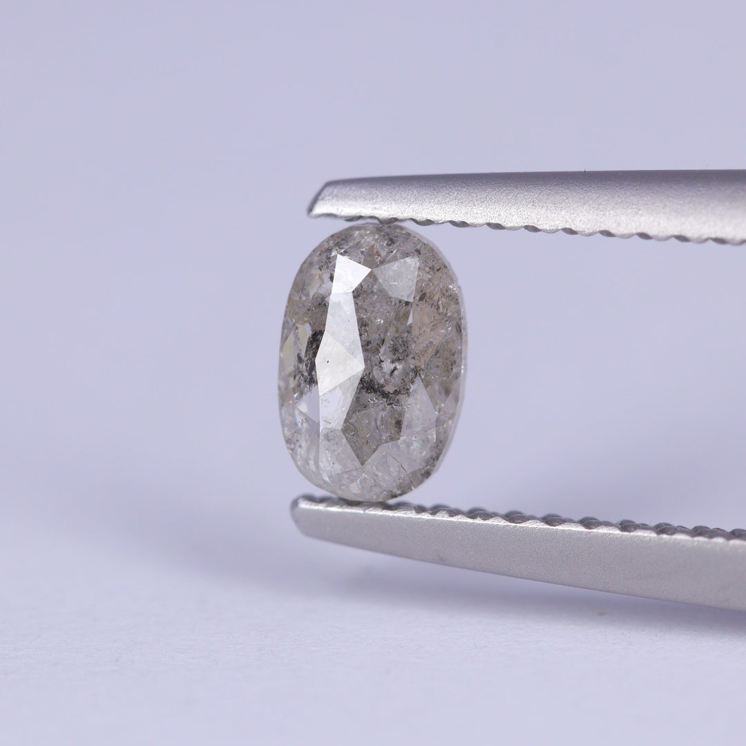 0.53ct Oval Cut Salt and Pepper Diamond Loose Gemstones