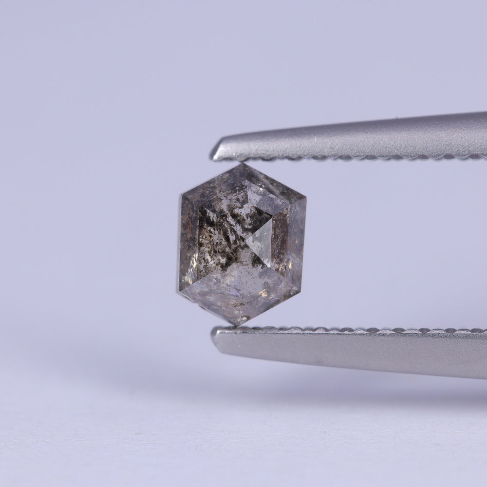 0.55ct Hexagon Rose Cut Salt and Pepper Diamond Loose Gemstones