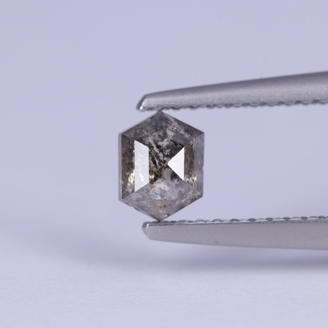 0.55ct Hexagon Rose Cut Salt and Pepper Diamond Loose Gemstones