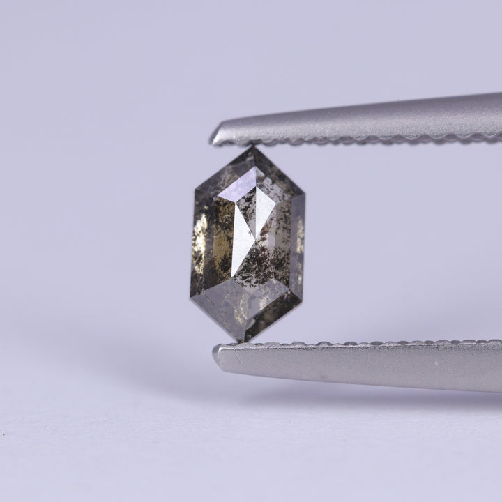 0.55ct Elongated Hexagon Rose Cut Salt and Pepper Diamond Loose Gemstones