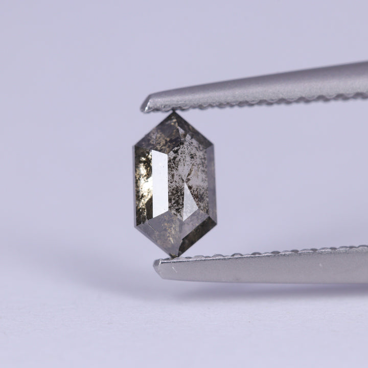 0.55ct Elongated Hexagon Rose Cut Salt and Pepper Diamond Loose Gemstones
