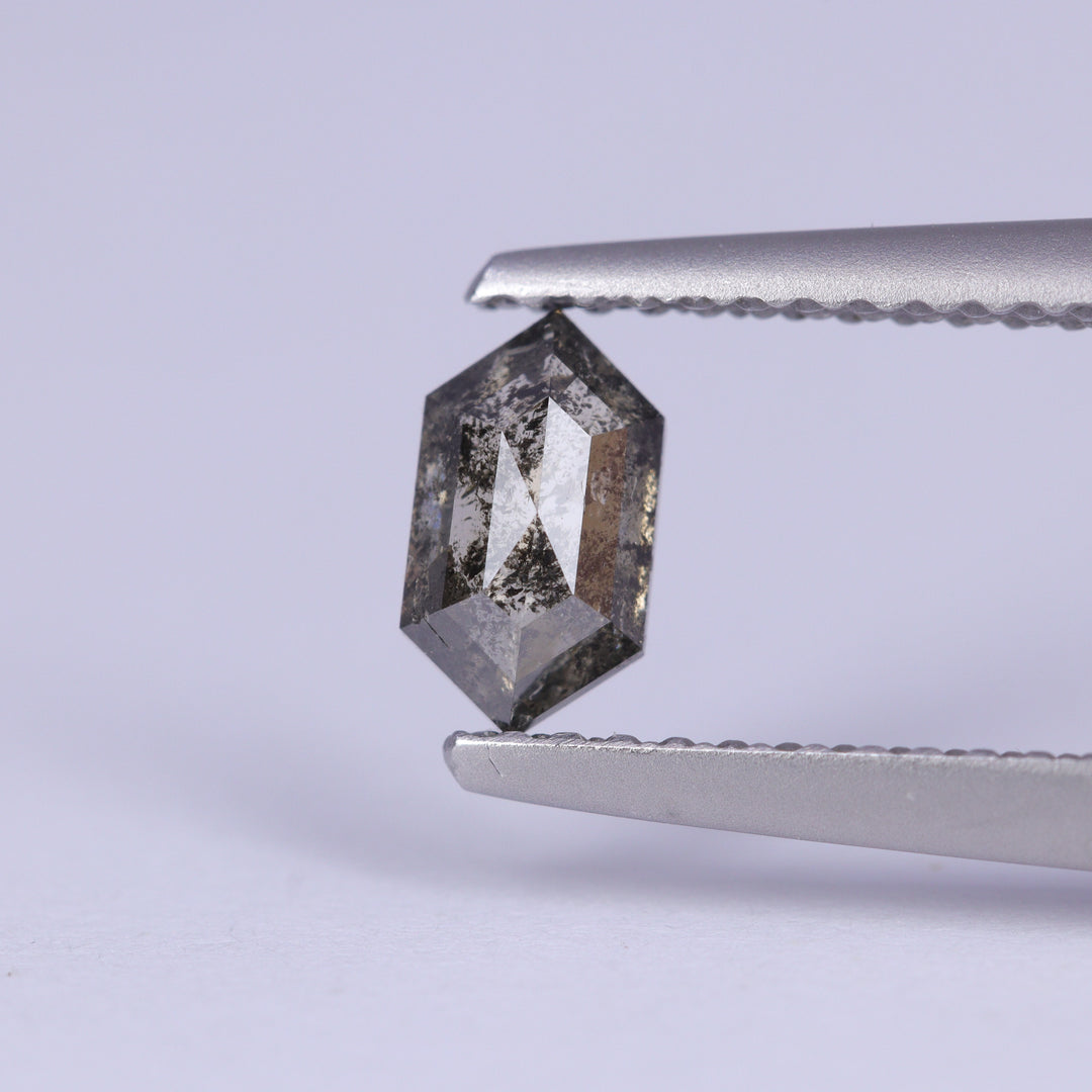 0.55ct Elongated Hexagon Rose Cut Salt and Pepper Diamond Loose Gemstones