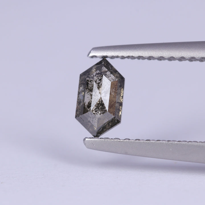 0.55ct Elongated Hexagon Rose Cut Salt and Pepper Diamond Loose Gemstones