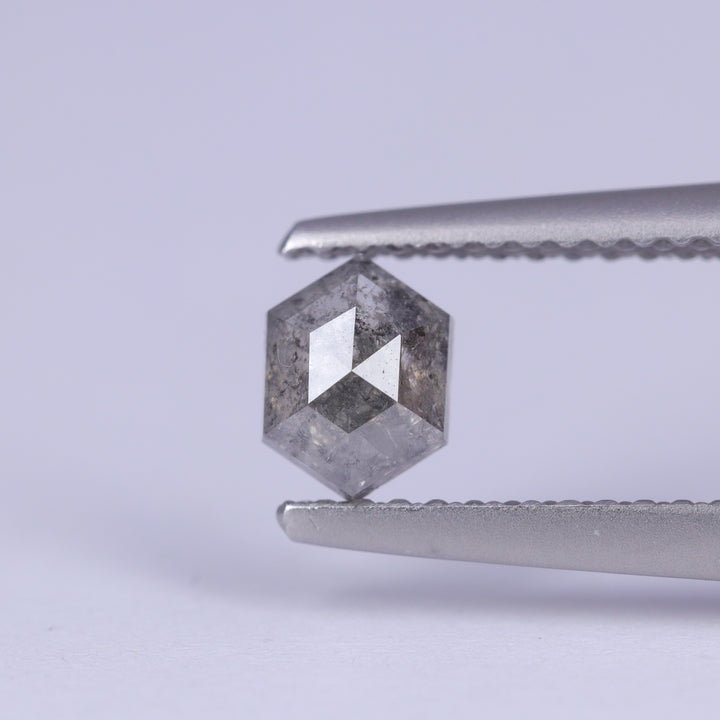 0.57ct Elongated Hexagon Rose Cut Salt and Pepper Diamond Loose Gemstones