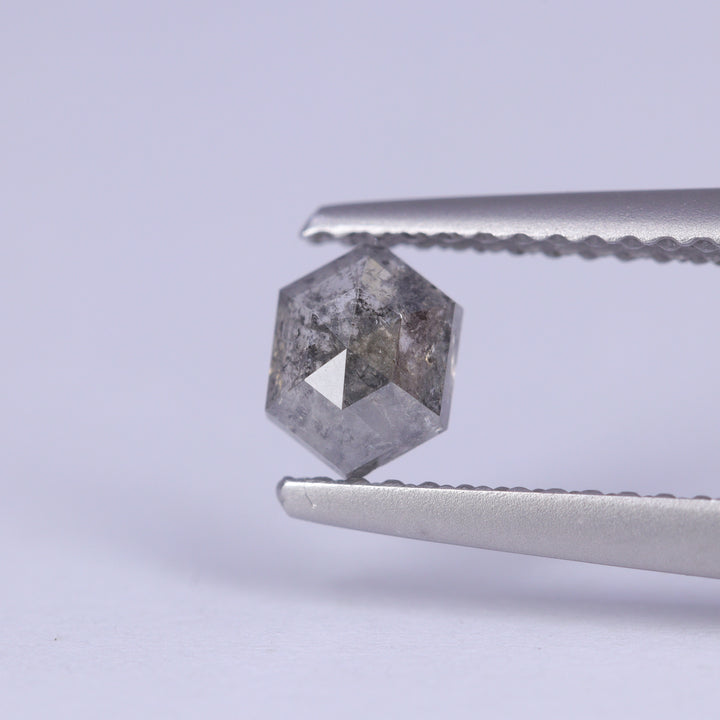0.57ct Elongated Hexagon Rose Cut Salt and Pepper Diamond Loose Gemstones
