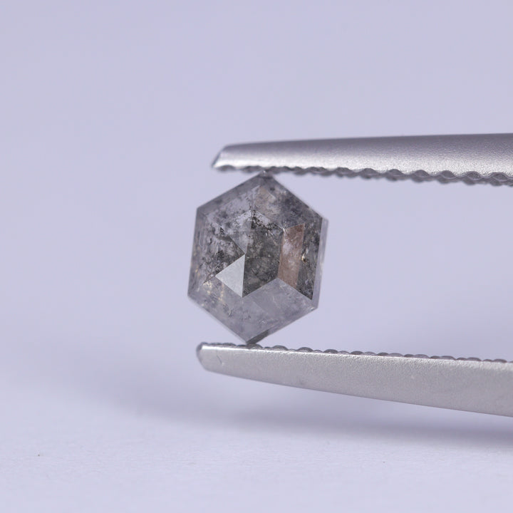 0.57ct Elongated Hexagon Rose Cut Salt and Pepper Diamond Loose Gemstones