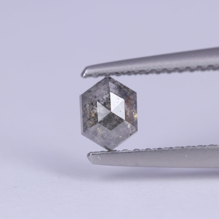 0.57ct Elongated Hexagon Rose Cut Salt and Pepper Diamond Loose Gemstones