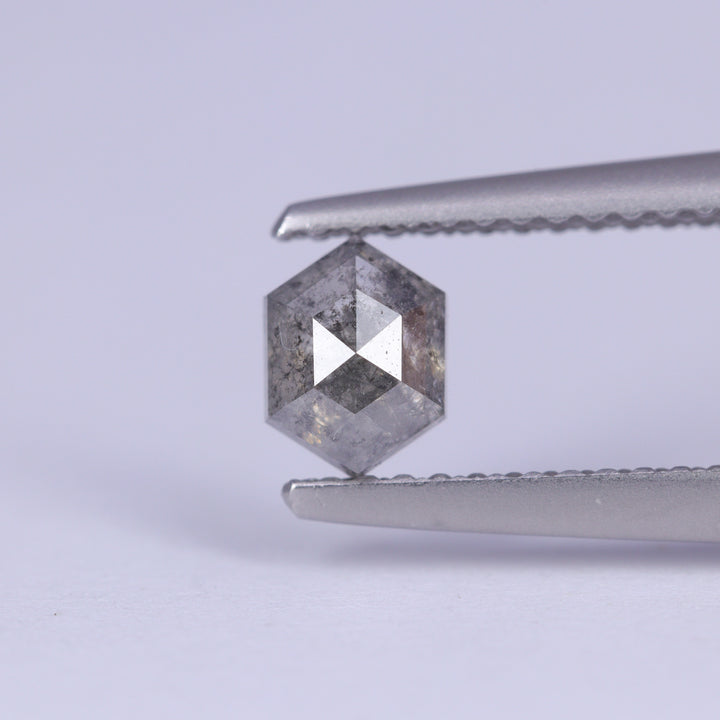0.57ct Elongated Hexagon Rose Cut Salt and Pepper Diamond Loose Gemstones