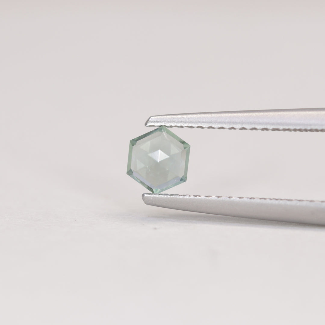 0.57ct Hexagon Cut Pale Blue Opalescent Montana Sapphire