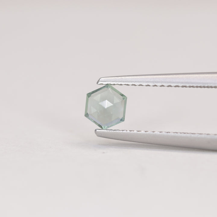0.57ct Hexagon Cut Pale Blue Opalescent Montana Sapphire