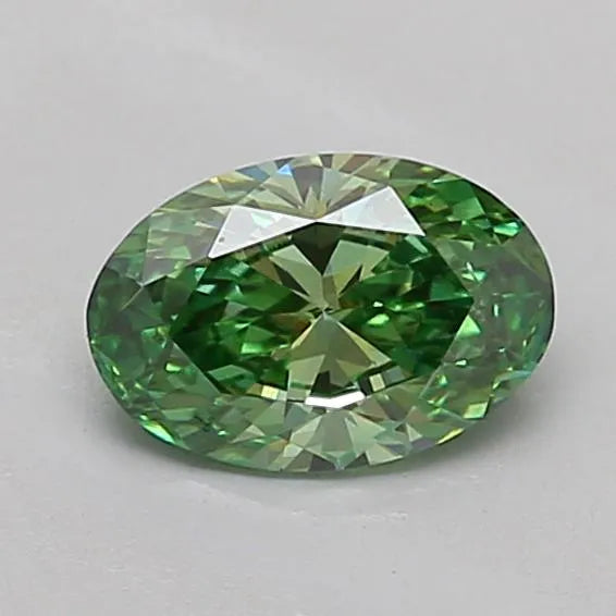 0.57ct Oval Lab Grown Diamond (Colour Fancy Vivid Green, Clarity VS2, IGI Certified)
