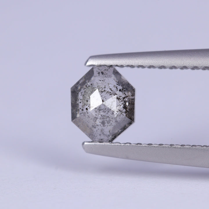 0.58ct Octagon Rose Cut Salt and Pepper Diamond Loose Gemstones