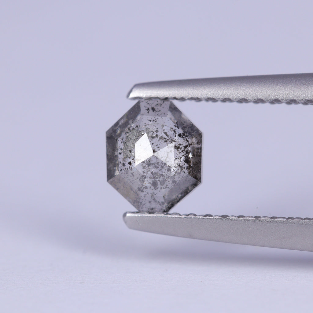 0.58ct Octagon Rose Cut Salt and Pepper Diamond Loose Gemstones