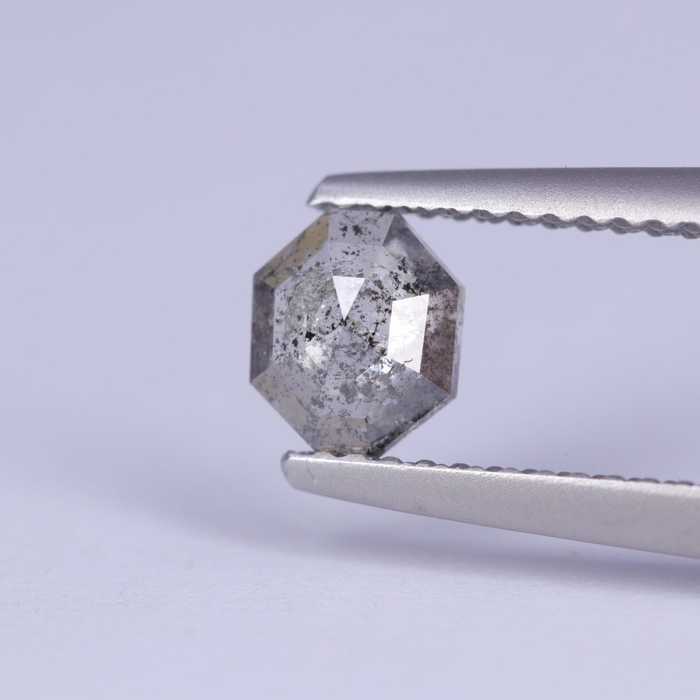 0.58ct Octagon Rose Cut Salt and Pepper Diamond Loose Gemstones