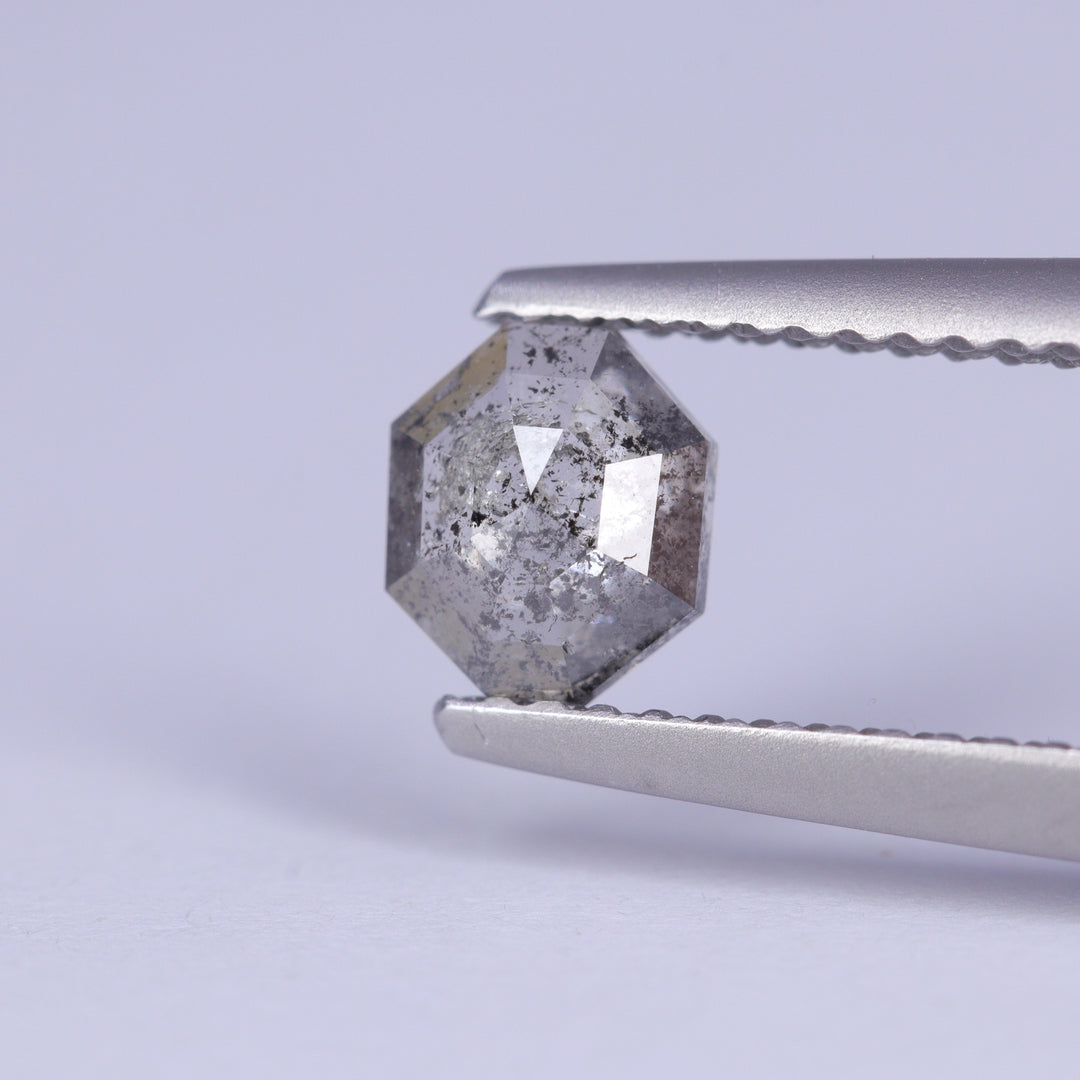 0.58ct Octagon Rose Cut Salt and Pepper Diamond Loose Gemstones