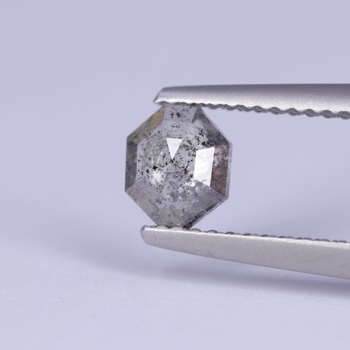 0.58ct Octagon Rose Cut Salt and Pepper Diamond Loose Gemstones