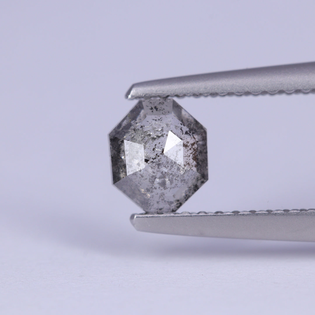0.58ct Octagon Rose Cut Salt and Pepper Diamond Loose Gemstones