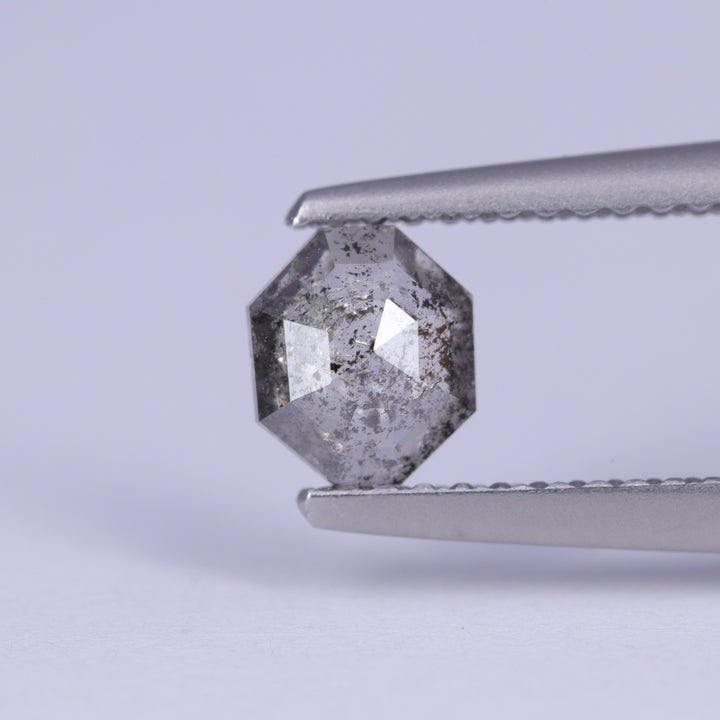 0.58ct Octagon Rose Cut Salt and Pepper Diamond Loose Gemstones
