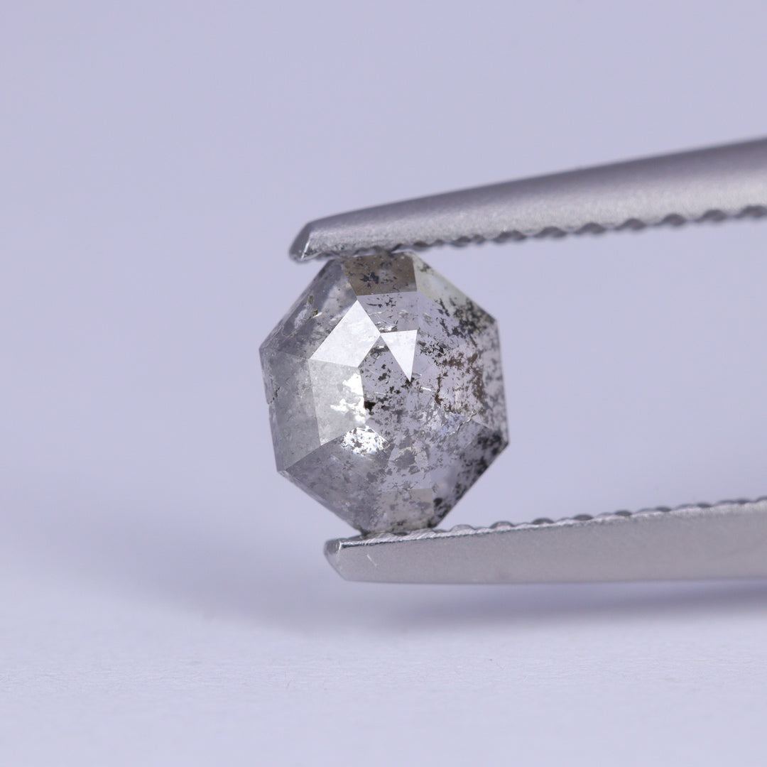 0.58ct Octagon Rose Cut Salt and Pepper Diamond Loose Gemstones