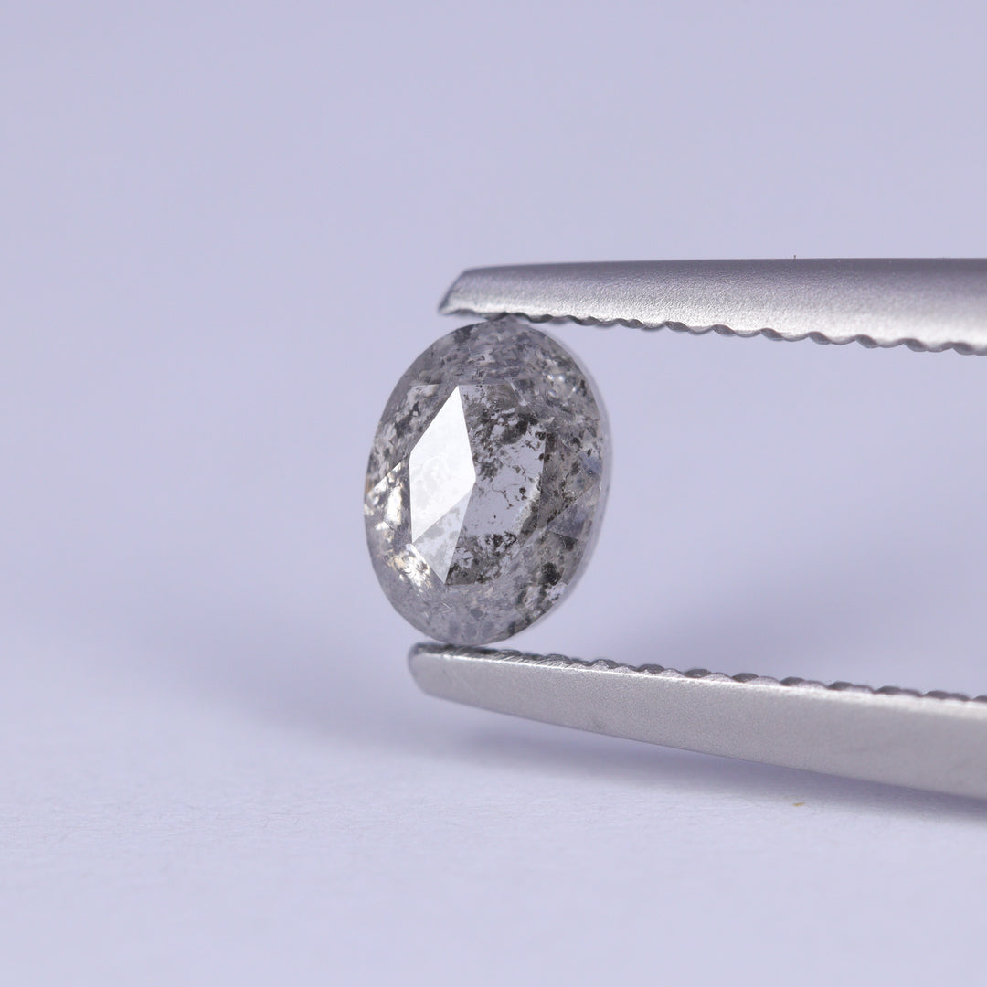0.60ct Oval Cut Salt and Pepper Diamond Loose Gemstones