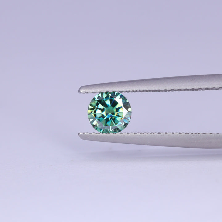 0.60ct Round Teal Moissanite Loose Gemstones