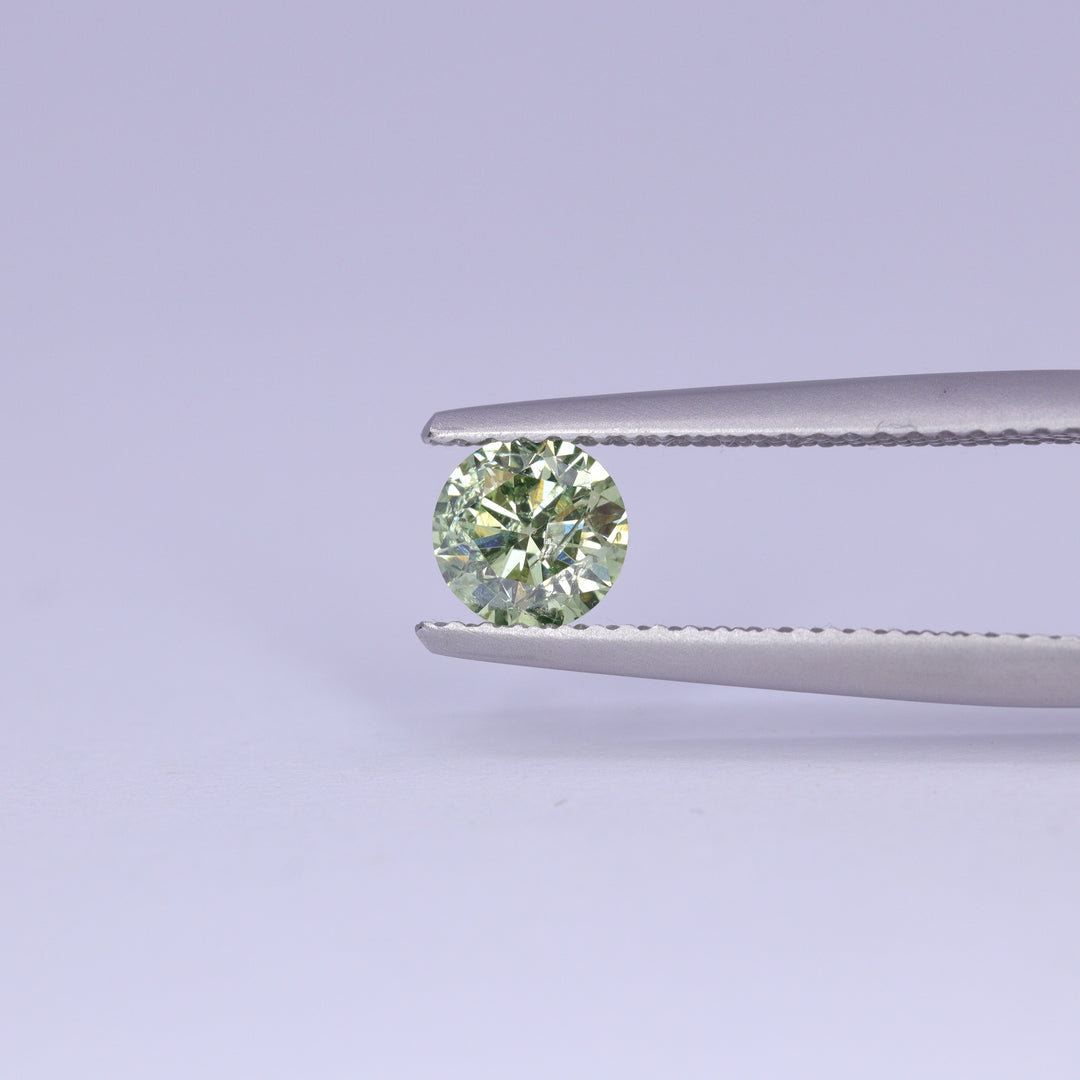 0.61ct Round Brilliant Cut Green Diamond Loose Gemstones
