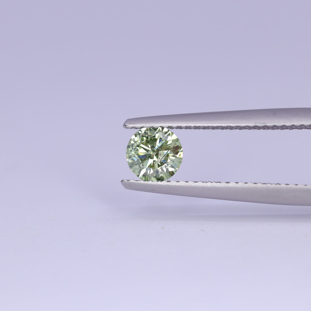 0.61ct Round Brilliant Cut Green Diamond Loose Gemstones