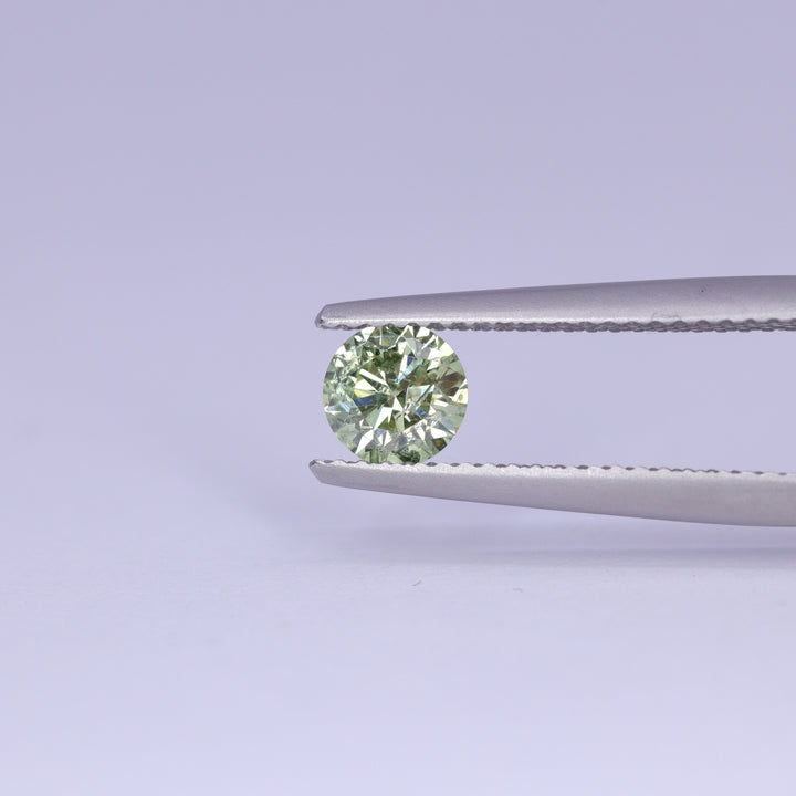 0.61ct Round Brilliant Cut Green Diamond Loose Gemstones