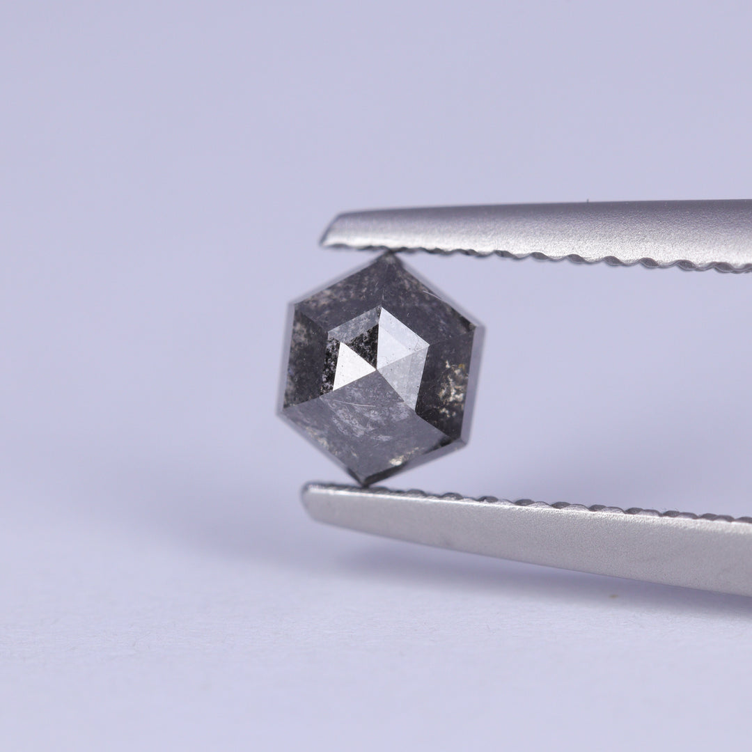 0.65ct Hexagon Rose Cut Salt and Pepper Diamond Loose Gemstones